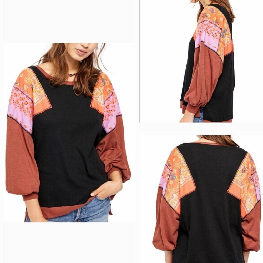 Free People Free Feeling It Patchwork
Embroidered TOP Sz XS